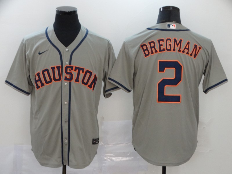 Men's Houston Astros Alex Bregman #2 Gray Baseball Jersey